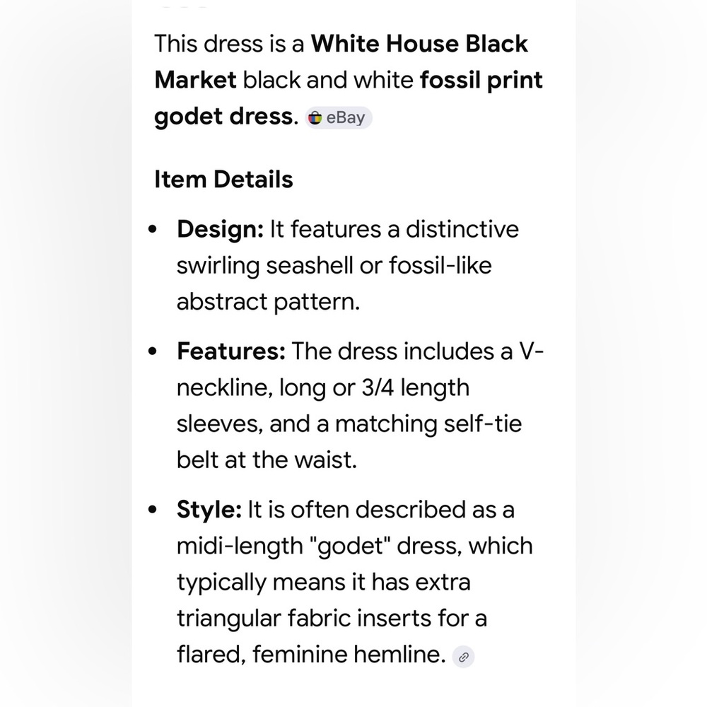 White House Black Market Black and Cream Floral Wrap Midi Dress - Picture 6 of 6